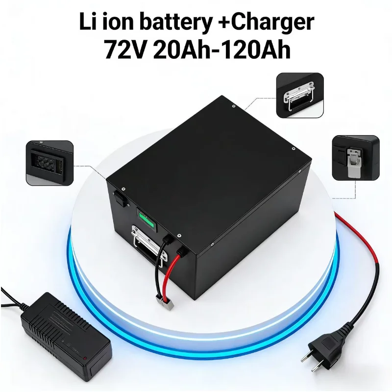 60V 30Ah Electric Scooter Battery - แบตเตอรี่ลิเธียมไอออน 17S 60V 20Ah-120Ah, แบตเตอรี่กำลังสูงสำหรับรถกอล์ฟ 1000W-8000W,