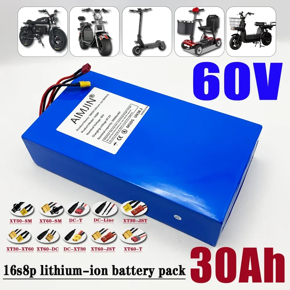1000-3000W แบตเตอรี่ลิเธียมกำล - 60V 30Ah Electric Scooter Battery บทวิจารณ์และราคา