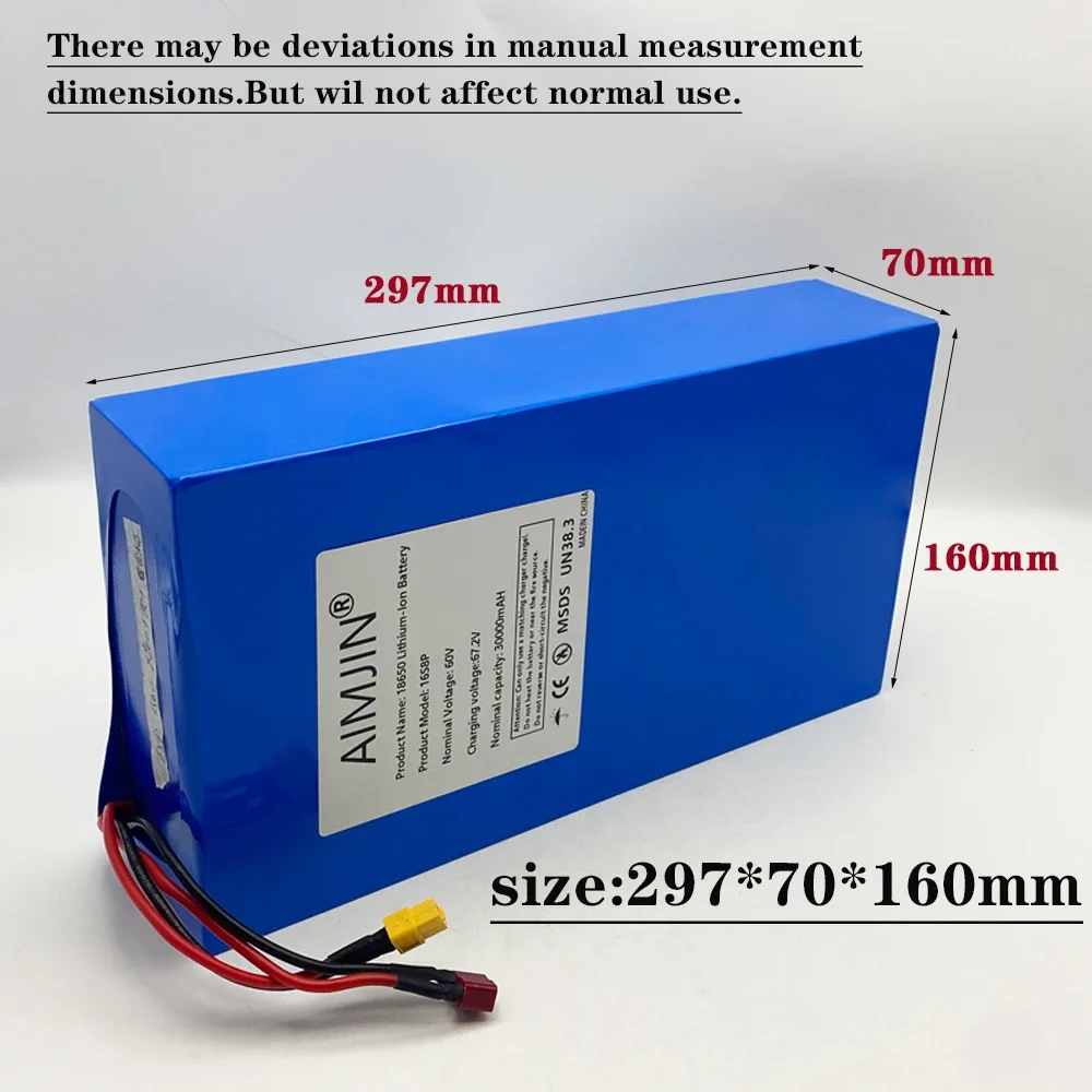 1000-3000W แบตเตอรี่ลิเธียมกำล - 60V 30Ah Electric Scooter Battery บทวิจารณ์และราคา