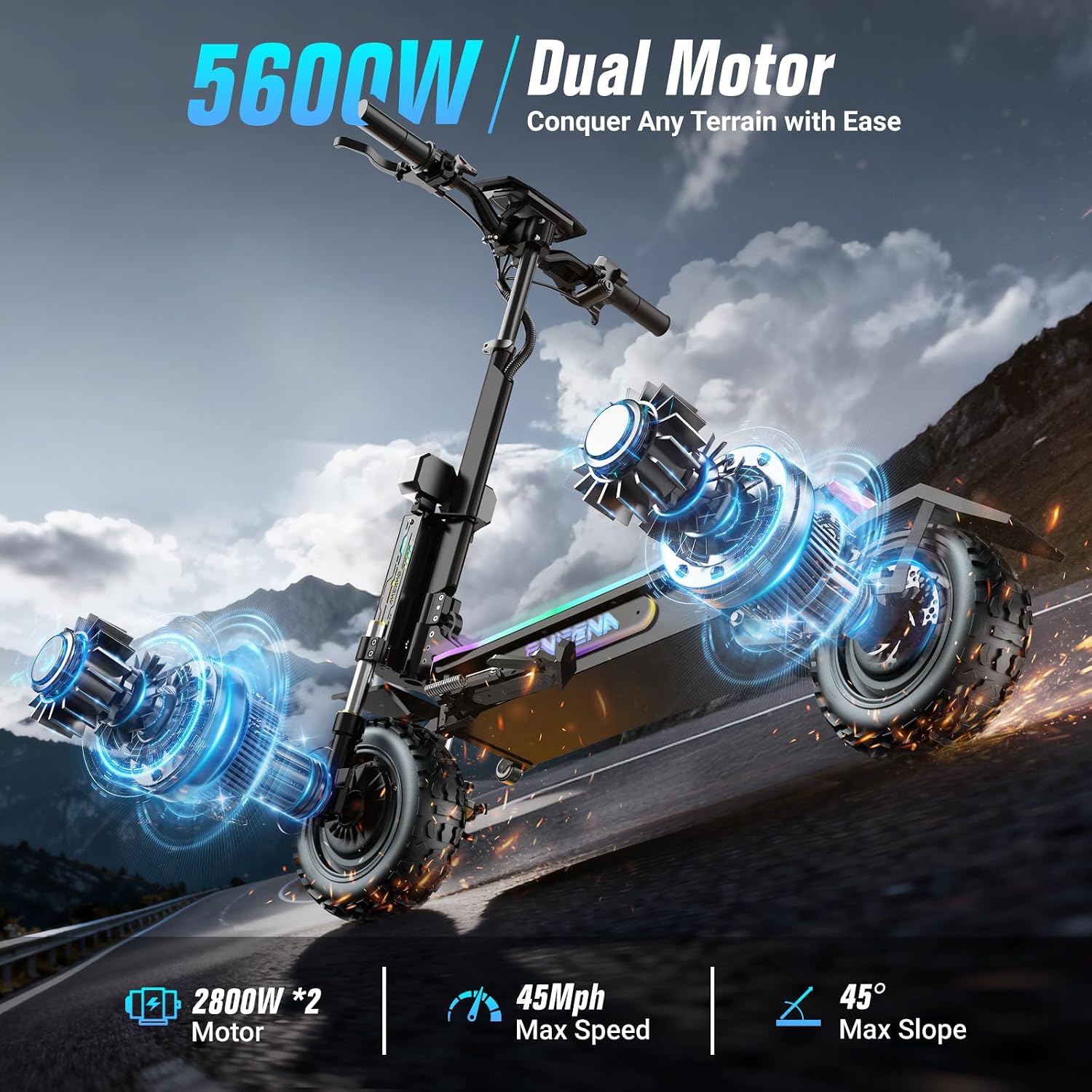 สกู๊ตเตอร์ไฟฟ้าสำหรับผู้ใหญ่ - - 60V 5600W Dual Motor Electric Scooter บทวิจารณ์และราคา